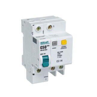 Выключатель автоматический дифференциального тока 2п (1P+N) C 50А 300мА тип AC ДИФ-101 со встроен. защит. от сверхток...