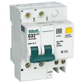 Выключатель автоматический дифференциального тока 2п 32А 100мА ДИФ-101 S селект. со встроен. защит. от сверхтоков DEK...