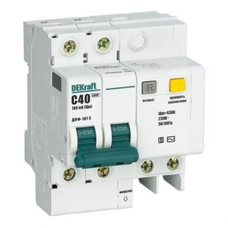 Выключатель автоматический дифференциального тока 2п 40А 100мА ДИФ-101 S селект. со встроен. защит. от сверхтоков DEK...