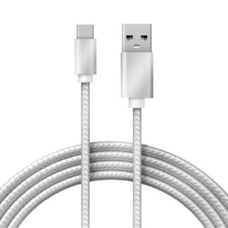 Кабель USB-Type-C 2А 1м серебристая нейлоновая оплетка Rexant 18-1899