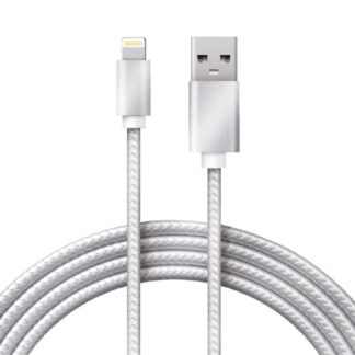 Кабель USB-Lightning 1м серебристая нейлоновая оплетка Rexant 18-7051