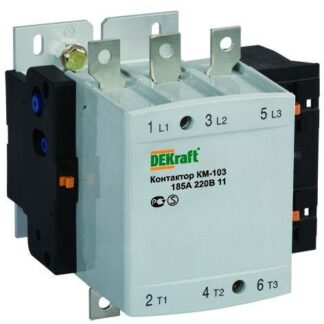 Контактор КМ-103 225А кат. 220В AC 1НО+1НЗ AC-3 DEKraft 22156DEK