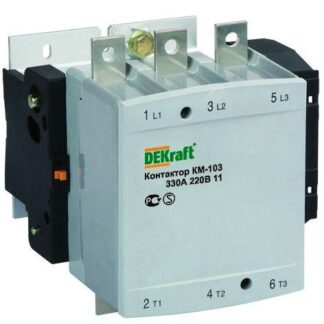 Контактор КМ-103 400А кат. 220В AC 1НО+1НЗ AC-3 DEKraft 22162DEK