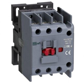 Контактор КМ-102 38А кат. 220В/230В AC 1НЗ AC-3 AC-4 DEKraft 22314DEK