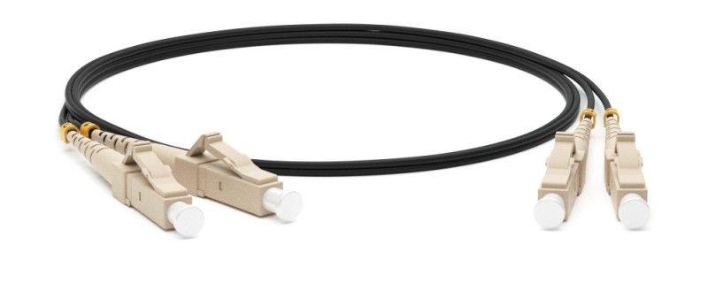 Патч-корд FC-D2-50-LC/PR-LC/PR-H-20M-LSZH-BK волоконно-оптический (шнур) MM50/125 LC-LC 2мм duplex LSZH 20м черн. Hyp...