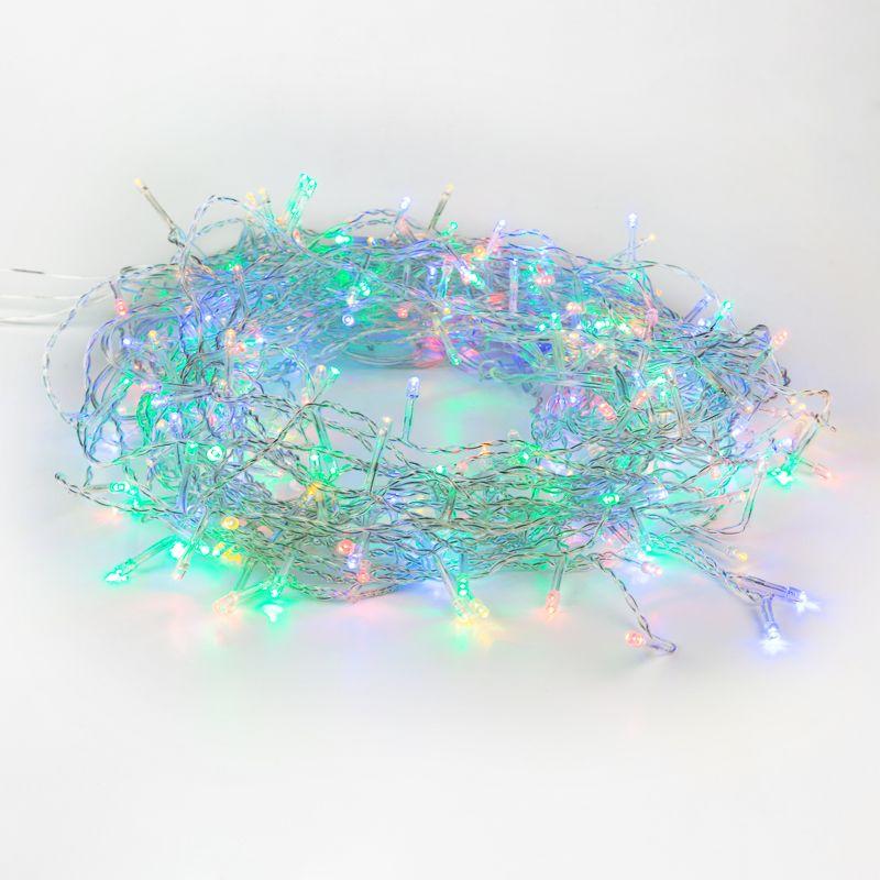 Гирлянда светодиодная "Светодиодный Дождь" 2.5х2м 300LED мультиколор 16Вт 230В IP20 свечение с динамикой провод прозр...