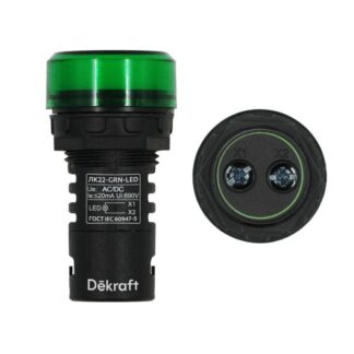 Лампа коммутационная ADDS ЛК-22 d22мм 24В AC/DC зел. LED DEKraft 25065DEK