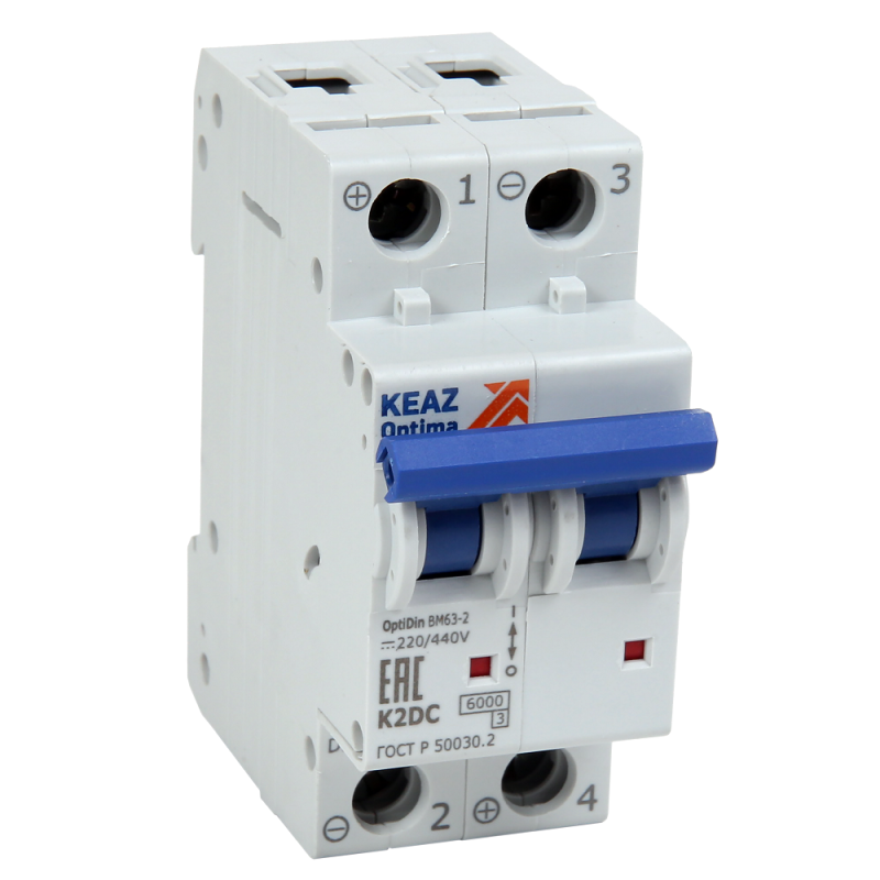 Выключатель автоматический модульный 2п Z 25А OptiDin BM63-2Z25-DC-УХЛ3 КЭАЗ 261282