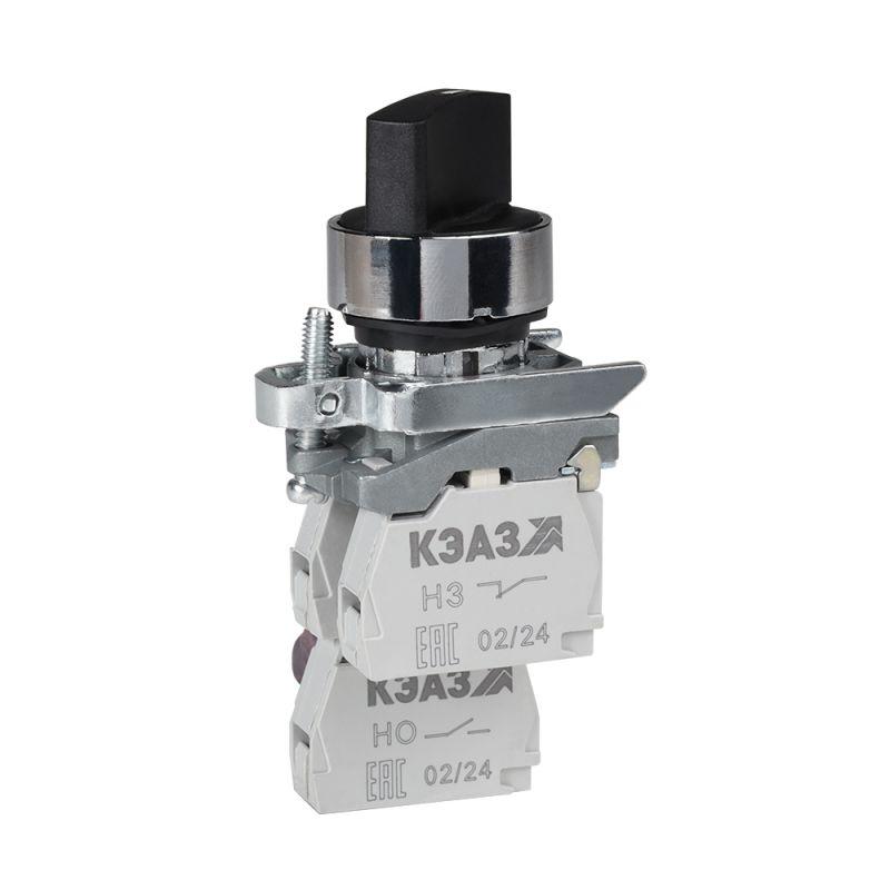Переключатель КПЕ1111РС 1но+1нз ручка фикс 2поз IP40 черн. КЭАЗ 271788