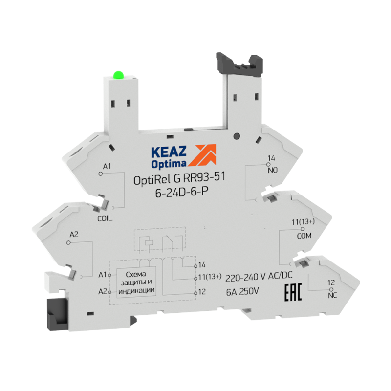 Розетка для реле OptiRel G RR93-01-110-125U-6-V КЭАЗ 281161