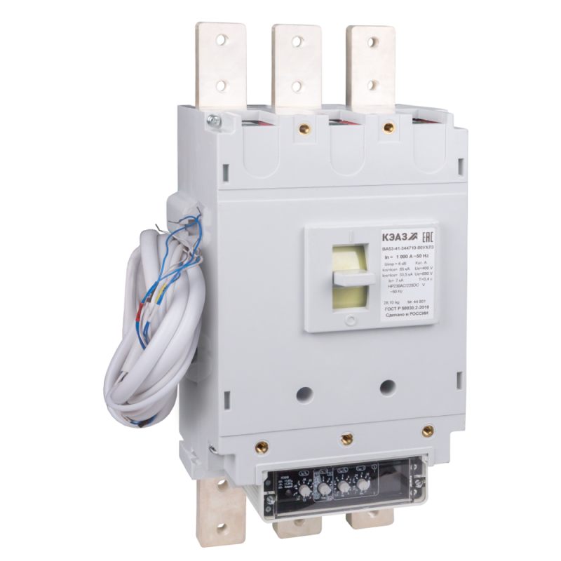 Выключатель автоматический 1000А 3800lm ВА52-41-821810 УХЛ3 440В DC НР=400В AC КЭАЗ 293322