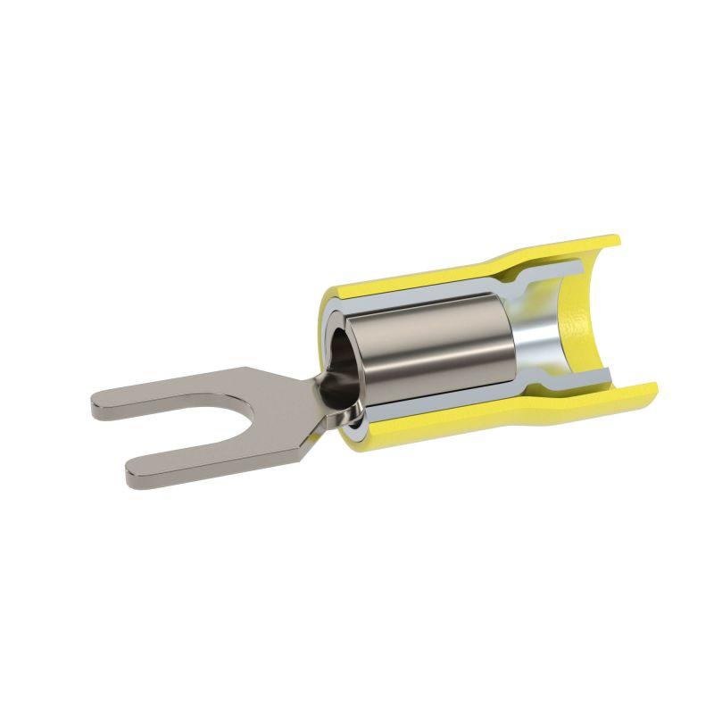 Наконечник вилочный с изолир.фланцем ПВХ двойн. гильза 2.5-6кв.мм М8 d8.4мм (НВИ) (уп.100шт) DKC 2C18P-DS-PVC