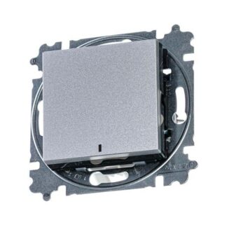 Переключатель 1-кл. СП Levit IP20 с подсветкой ориентацион. серебр./дым. черн. ABB 2CHH590646A6070