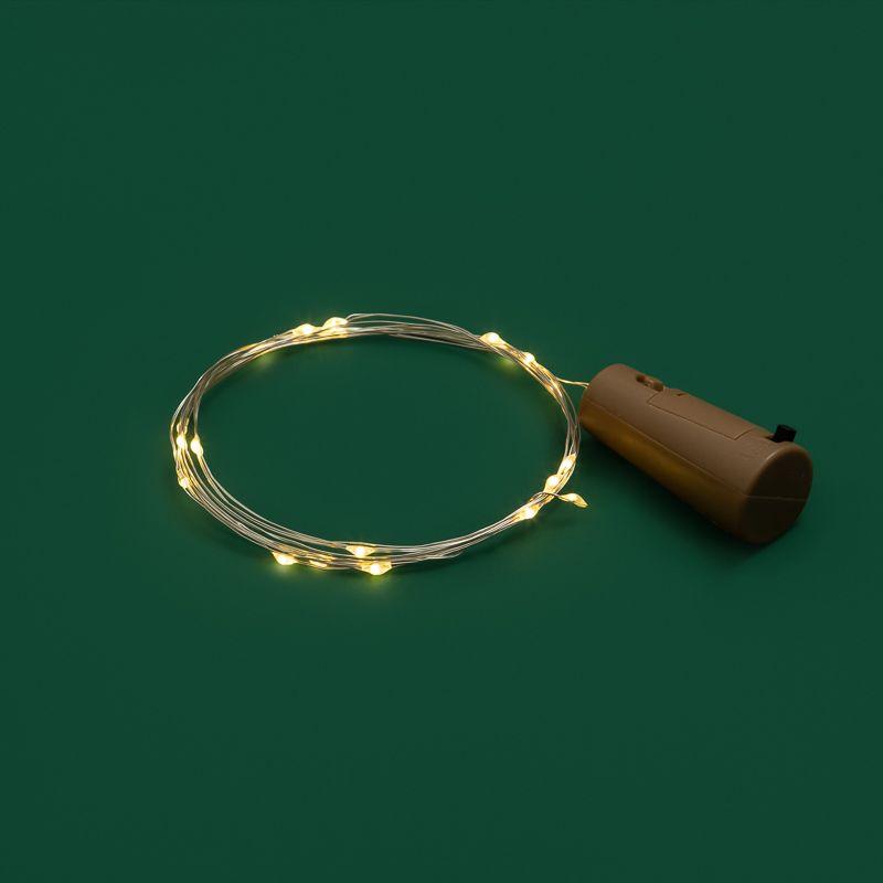 Гирлянда светодиодная "Роса" 2м 20LED тепл. бел. 0.1Вт IP20 с пробкой элементы питания 3хLR44 (в компл.) Neon-Night 3...