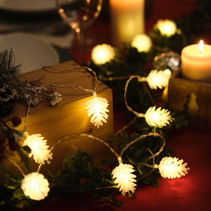 Гирлянда светодиодная "Шишки" 5м 30LED тепл. бел. 1.8Вт IP20 с контроллером 8 режимов провод ПВХ прозр. Neon-Night 30...