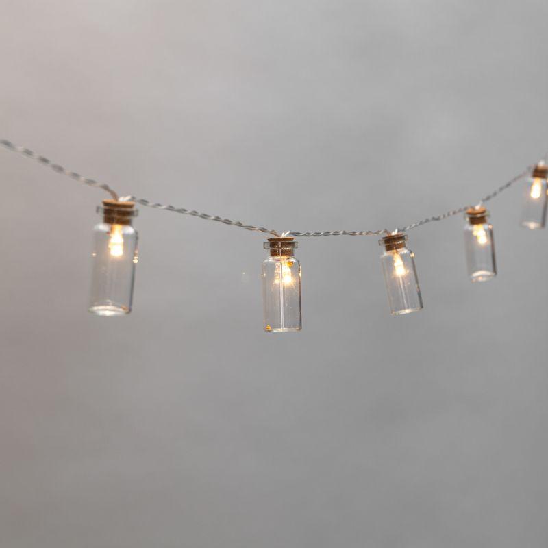 Гирлянда светодиодная "Баночки" 1.5м 10LED тепл. бел. 0.1Вт IP20 провод ПВХ прозр. элементы питания 2хAA (не в компл....