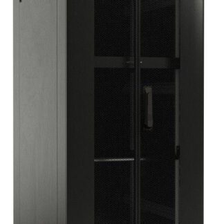 Шкаф напольный TTB-4261-DD-RAL9004 19дюйм 42U 2055х600х1000 передн. и задн. перфорир. двери 75% ручка с замком крыша нового типа разобран. RAL 9004 черн. Hyperline 392681