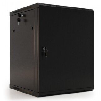 Шкаф настенный TWB-0645-SR-RAL9004 19дюйм 6U 367х600х450мм метал. перед. дверь с замком две боковые панели черн. (RAL 9004) (разобранный) Hyperline 395302