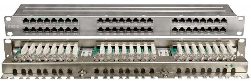 Патч-панель PPHD-19-48-8P8C-C6-SH-110D высокой плотн. 19дюйм 1U 48 портов RJ-45 полн. экран кат.6 Dual IDC Hyperline ...
