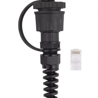 Разъем промышленный RJ45 (8P8C) под витую пару IP67 кат.5E PLUG-IE-8P8C-P-C5 с защ. крышкой Hyperline 45903