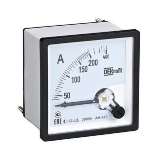 Амперметр аналоговый 250/5А AC класс точн. 1.5 72х72мм трансф. подкл. DEKraft 50212DEK