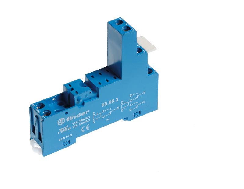 Розетка с винт. клеммами (с зажимной клетью) для реле 40.51 40.52 40.61 44.52 44.62 в комплекте металлич. клипса 095....