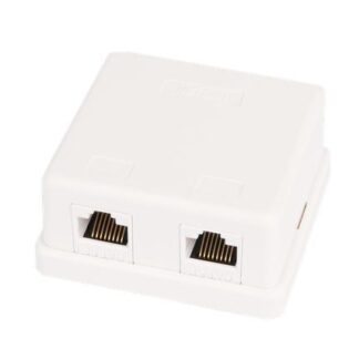 Розетка компьютерная 2-м ОП RJ45 (8P8C) кат.5E неэкранир. класс D 100МГц 110 T568A/B бел. (уп.10шт) NETLAN EC-UWO-2-UD2-WT-10