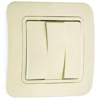 Выключатель 3-кл. 1п 1мод. СП Lillium 10А IP20 крем./крем. Makel 70291