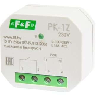 Реле промежуточное PK-1Z-230 (100-265 AC/DC 16А 1NO/NC для установки в монтажную коробку d60мм) F&F EA06.001.047
