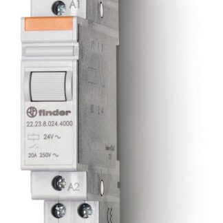 Контактор модульный 1NO + 1NC 20А AgSnO2 24В DC 17.5мм IP20 FINDER 222390244000