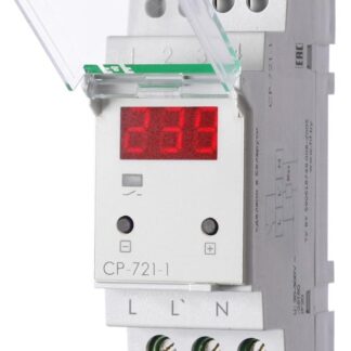 Реле напряжения CP-721-1 (CP-721-63A) (однофазное; цифровая индикация; напряжение питания 50-450В контакт 1NO 63А встроен. таймер регистрация аварий в памяти индикация текущего напряжения) (аналог УЗМ) F&F EA04.009.013