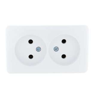 Розетка 2-м ОП Viola 16А IP20 без заземл. бел. LEZARD 751-0200-128
