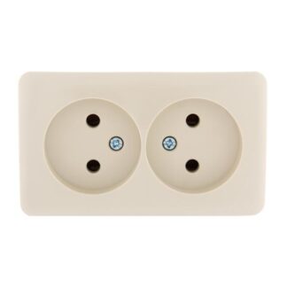 Розетка 2-м ОП Viola 16А IP20 без заземл. крем. LEZARD 751-0300-128