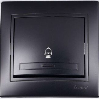 Кнопка звонка 1-кл. 1п СП Mira 10А IP20 со вставкой черн. бархат LEZARD 701-4242-103