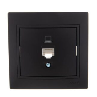Розетка компьютерная 1-м СП Mira RJ45 черн. бархат LEZARD 701-4242-139
