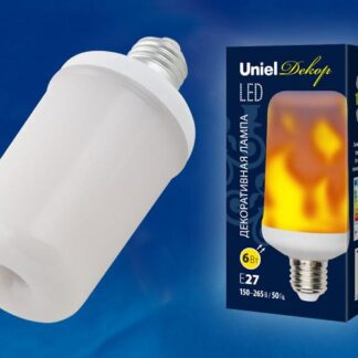 Лампа светодиодная LED-L60-6W-FLAME-E27-FR PLD01WH 6Вт матовая E27 декоративная (упак. картон) Uniel UL-00003360