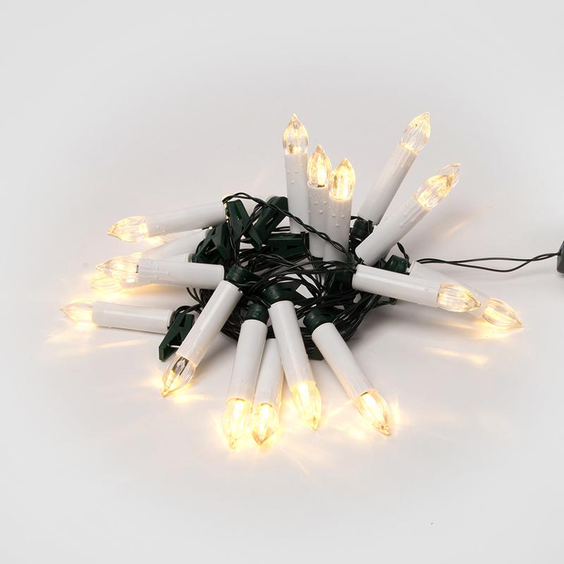 Гирлянда светодиодная ULD-S0400-020/SGA WARM WHITE IP20 CANDLES «Свечки» 4м тепл. бел. свет пост. свечение провод зел...