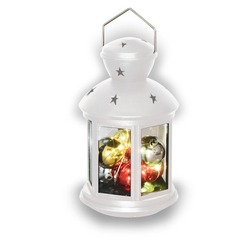 Фонарь ULD-L1220-010/DTB/RGB WHITE со светодиод. гирляндой внутри на батарейке (не в компл.) 10 светодиод. RGB свет р...