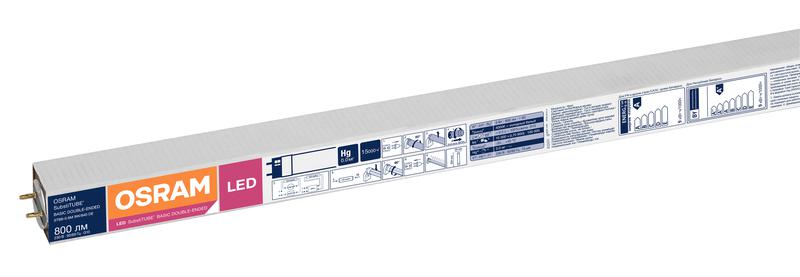 Лампа светодиодная SUBSTITUBE Basic T8 9W/840 9Вт T8 линейная 4000К нейтр. бел. G13 800лм 220-240В 600мм двухсторон. ...