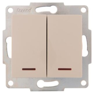 Выключатель 2-кл. 1п СП Karina 10А IP20 с подсветкой механизм крем. LEZARD 707-0388-112