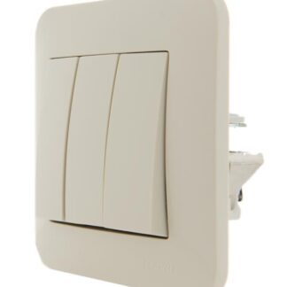 Выключатель 3-кл. 1п СП Karina 10А IP20 механизм крем. LEZARD 707-0388-109