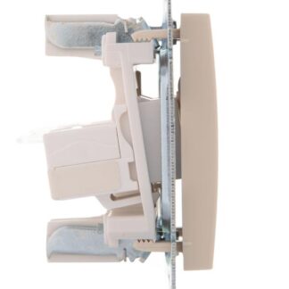 Розетка компьютерная + телефонная 2-м СП Karina RJ45 + RJ11 механизм крем. LEZARD 707-0388-143