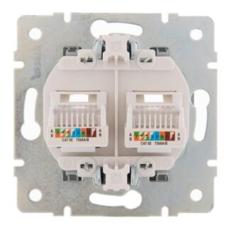 Розетка компьютерная 2-м СП Karina RJ45 механизм матов. серебр. LEZARD 707-4388-141