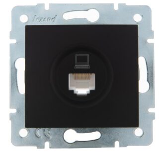 Розетка компьютерная 1-м СП Karina RJ45 механизм черн. бархат LEZARD 707-4288-139