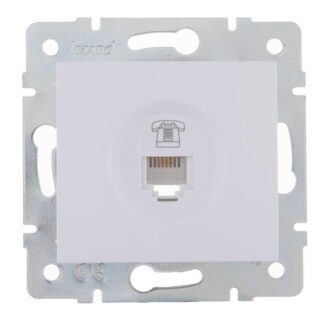 Розетка телефонная 1-м СП Karina RJ11 механизм бел. LEZARD 707-0288-137