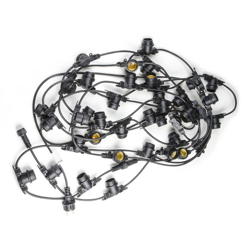 Гирлянда UDL-K111 80/E27/20M IP65 BLACK BELT-LIGHT Белт-Лайт 20м + 1.5м сетевой шнур. 80 патронов E27 шаг 25см черн. ...