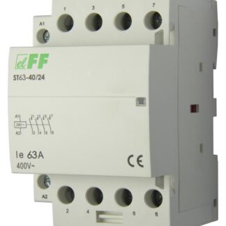 Контактор ST63-40/24 (4NO 6.4Вт 3 модуля монтаж на DIN-рейке 24В AC 63А IP20) F&F EA13.001.012