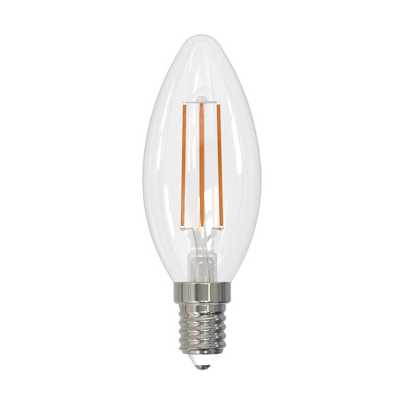Лампа светодиодная LED-C35-11W/3000K/E14/CL PLS02WH Sky 11Вт свеча 3000К тепл. бел. прозр. картон Uniel UL-00005164