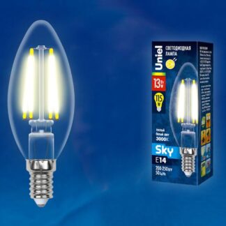 Лампа светодиодная LED-C35-13W/3000K/E14/CL PLS02WH Uniel UL-00005899