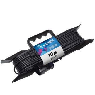 Удлинитель-шнур на рамке 1х10м 6А IP20 1.3кВт ПВС 2х0.75 КОСМОС YPKsm10m-1g(6A)